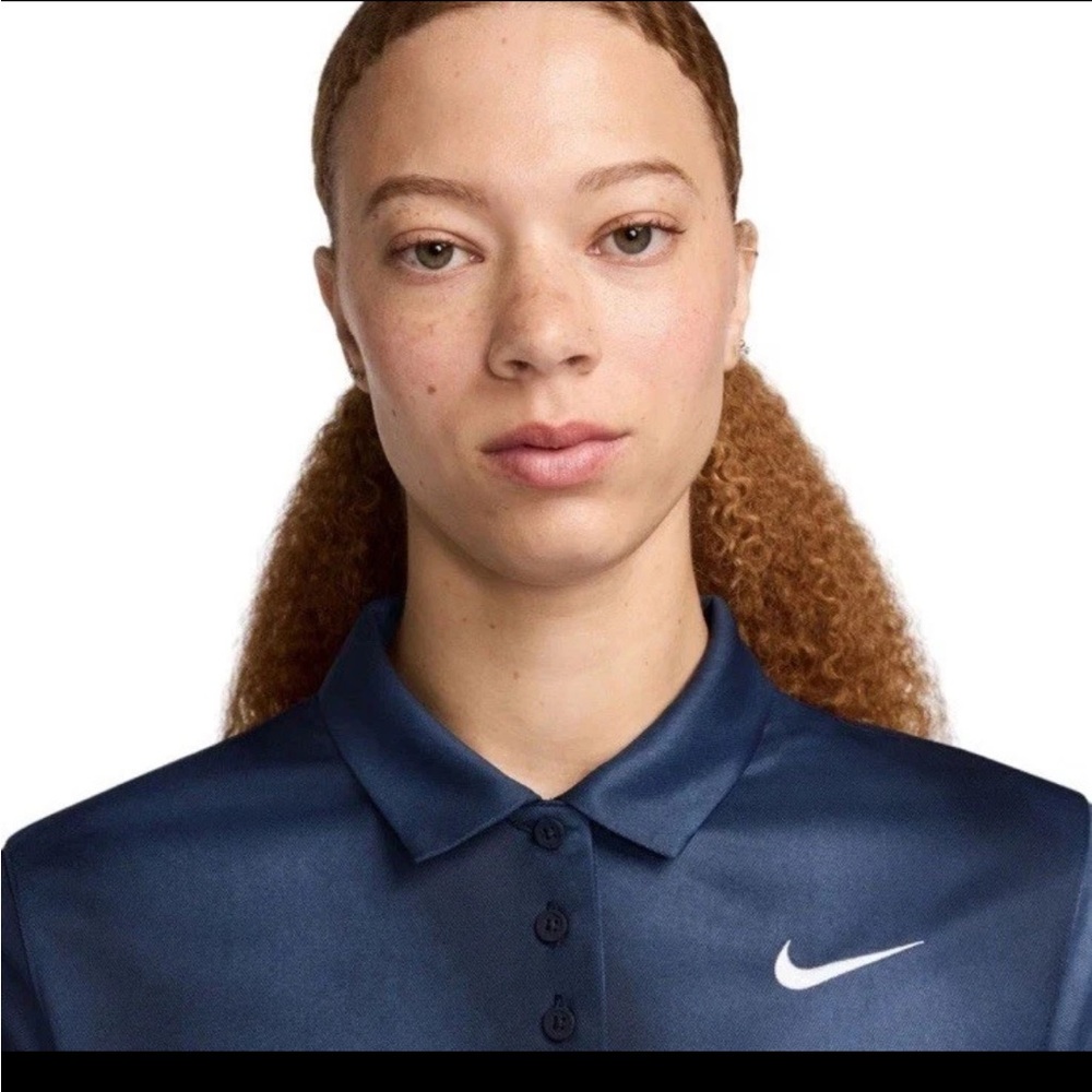Nike Women's Victory Dri-Fit Print Short Sleeve Golf Polo Size XS Navi Color NWT - Picture 4 of 12